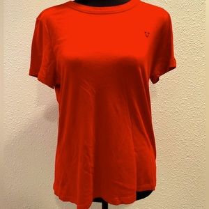 Size L SUNDAY BEST Aritzia Red embroidered T shirt